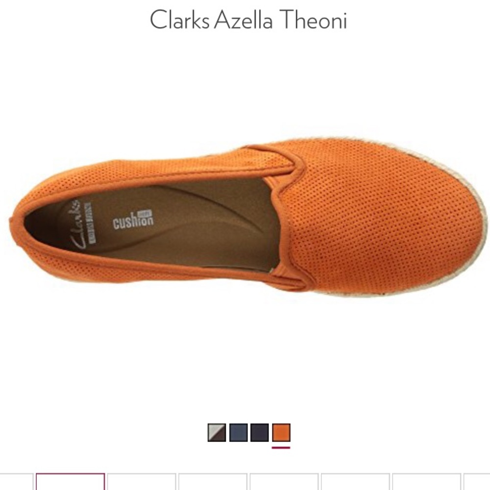 Clarks Azella Theoni Orange Slip-On Shoes